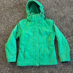 Nils Women's Snow Jacket Size 4 Neon Green, Insulated Hooded Skiwear